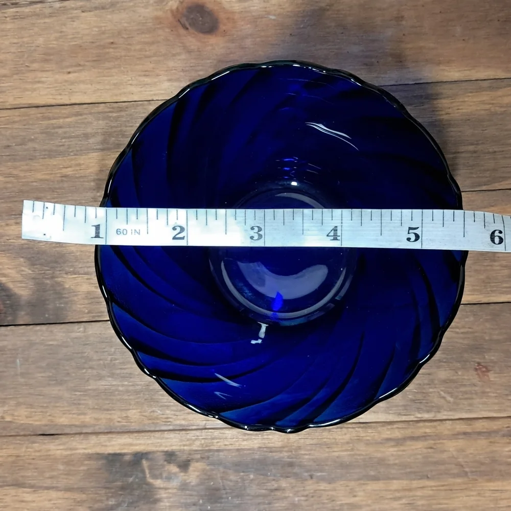 Set Of 4 Duralex Cobalt Blue Swirl 5.5